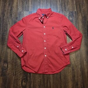 Ralph Lauren Red Casual Button Down Shirt, Polo Ralph Lauren Christmas